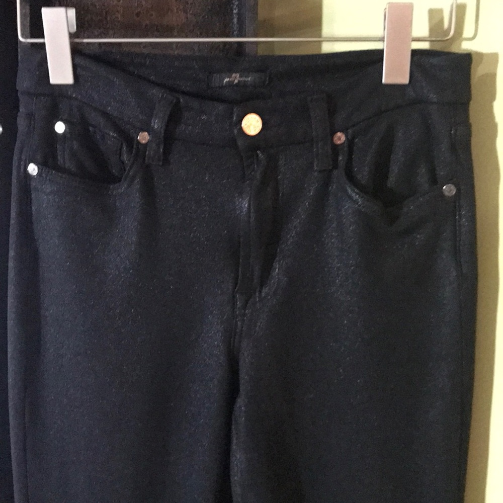 7 For All Mankind Black Jeggings, Size 28